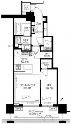 Ԏ}@13KE41.46uA1LDK+WIC+N+Tr